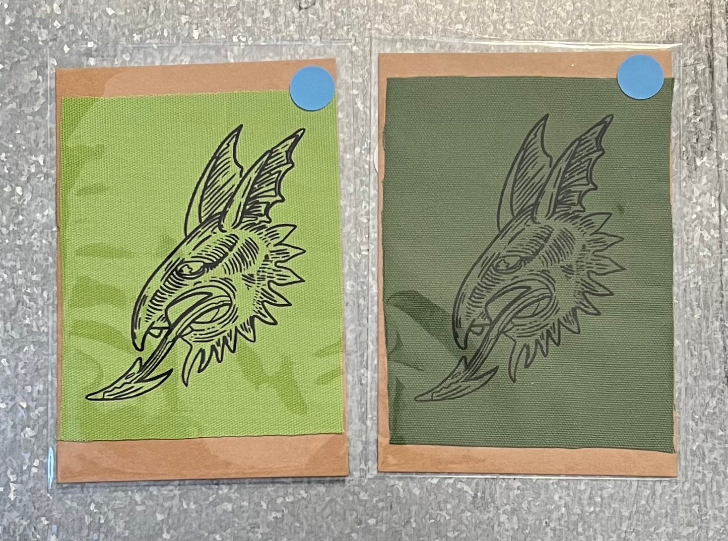 “DEMON HEAD” Woodcut Screen Printed Patch