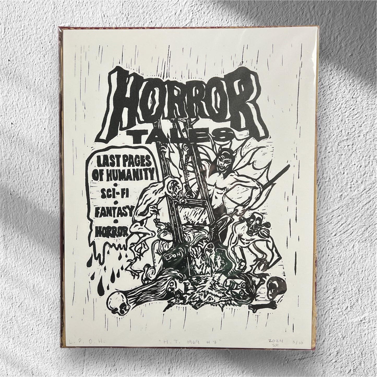 Horror Tales LPOH Spoof Linocut Screen-print