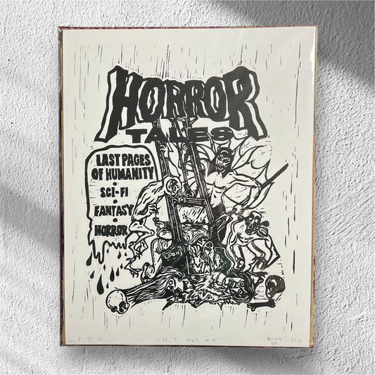 Horror Tales LPOH Spoof Linocut Screen-print