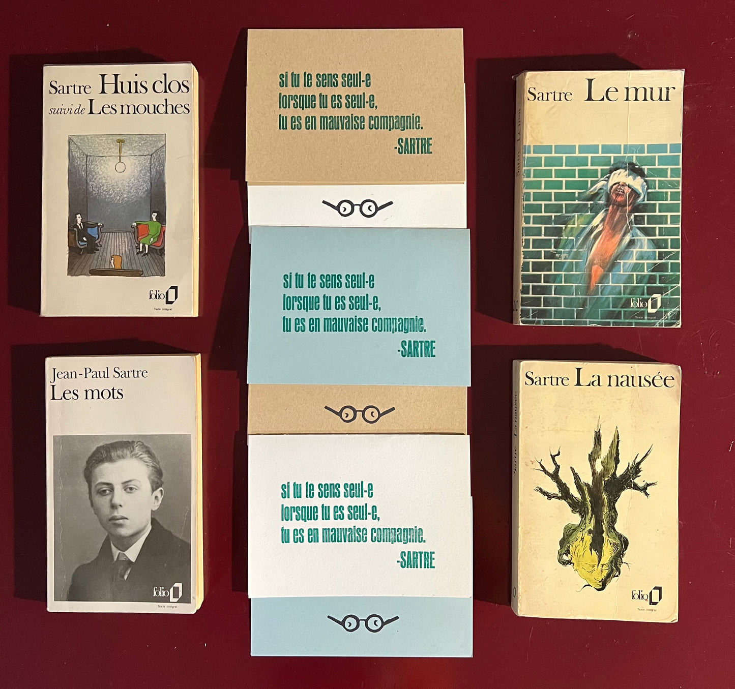 Jean-Paul Sartre Quotation Letterpress Card