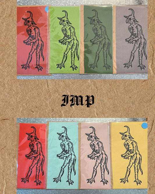 “Imp” Woodcut Screen Printed Patch