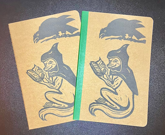Crow and the Fox Linocut Notebook/Sketchbook