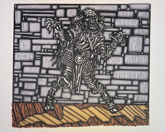 Lich Embellished Linoprint